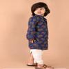 Aashita Creations Kids Traditional Indian Kurta Set with White Dhoti Pajama, Elephant Print Pattern, Festive Ethnic wear (US, Age, 2 Years, 3 Years, Navy Blue and White) view 4