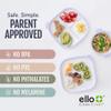Ello Clean Start Toddler Bowls 2 Pack | Ceramic Kids/Baby Bowls with Silicone Sleeves | BPA-Free, Plastic-Free | Microwave & Dishwasher Safe | High Chair Friendly, Stackable | Dewdrop/Sugarplum view 3