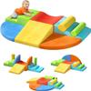 8-Piece Climb and Crawl Foam Play Set, Soft Play Foam Blocks to Climbing, Crawling, Sliding, Indoor Playground Activity Play Structure for Kids Baby Toddler (Red+Orange+Green) view 1