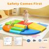 8-Piece Climb and Crawl Foam Play Set, Soft Play Foam Blocks to Climbing, Crawling, Sliding, Indoor Playground Activity Play Structure for Kids Baby Toddler (Red+Orange+Green) view 3