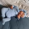 19Inch Asleep Reborn Baby Dolls Lifelike Realistic Infant Doll Blue Outfit Full Vinyl Body Newborn Babies for Cuddling & Collecting with Magnetic Pacifier & real life baby accessories 3 Years Old + view 1