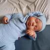 19Inch Asleep Reborn Baby Dolls Lifelike Realistic Infant Doll Blue Outfit Full Vinyl Body Newborn Babies for Cuddling & Collecting with Magnetic Pacifier & real life baby accessories 3 Years Old + view 2
