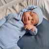 19Inch Asleep Reborn Baby Dolls Lifelike Realistic Infant Doll Blue Outfit Full Vinyl Body Newborn Babies for Cuddling & Collecting with Magnetic Pacifier & real life baby accessories 3 Years Old + view 3