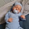 19Inch Asleep Reborn Baby Dolls Lifelike Realistic Infant Doll Blue Outfit Full Vinyl Body Newborn Babies for Cuddling & Collecting with Magnetic Pacifier & real life baby accessories 3 Years Old + view 4