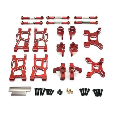 for WLt-oys 124008 124016-17-18-19 144001-02-10 for RC Car Parts Swing Arm Steering Cup Rear Cup Suspension Bracket Pull C Seat(Red)