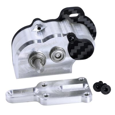 48 Pitch Ultralight Portal LCG Transmission Gearbox with Slipper Pad for 1/10 Cheater Rigs Capra SCX10 III AR45 Axle DIY Chassis(Silver)