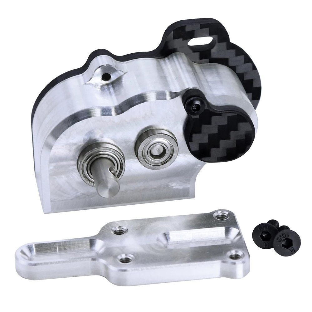 48 Pitch Ultralight Portal LCG Transmission Gearbox with Slipper Pad for 1/10 Cheater Rigs Capra SCX10 III AR45 Axle DIY Chassis(Silver)