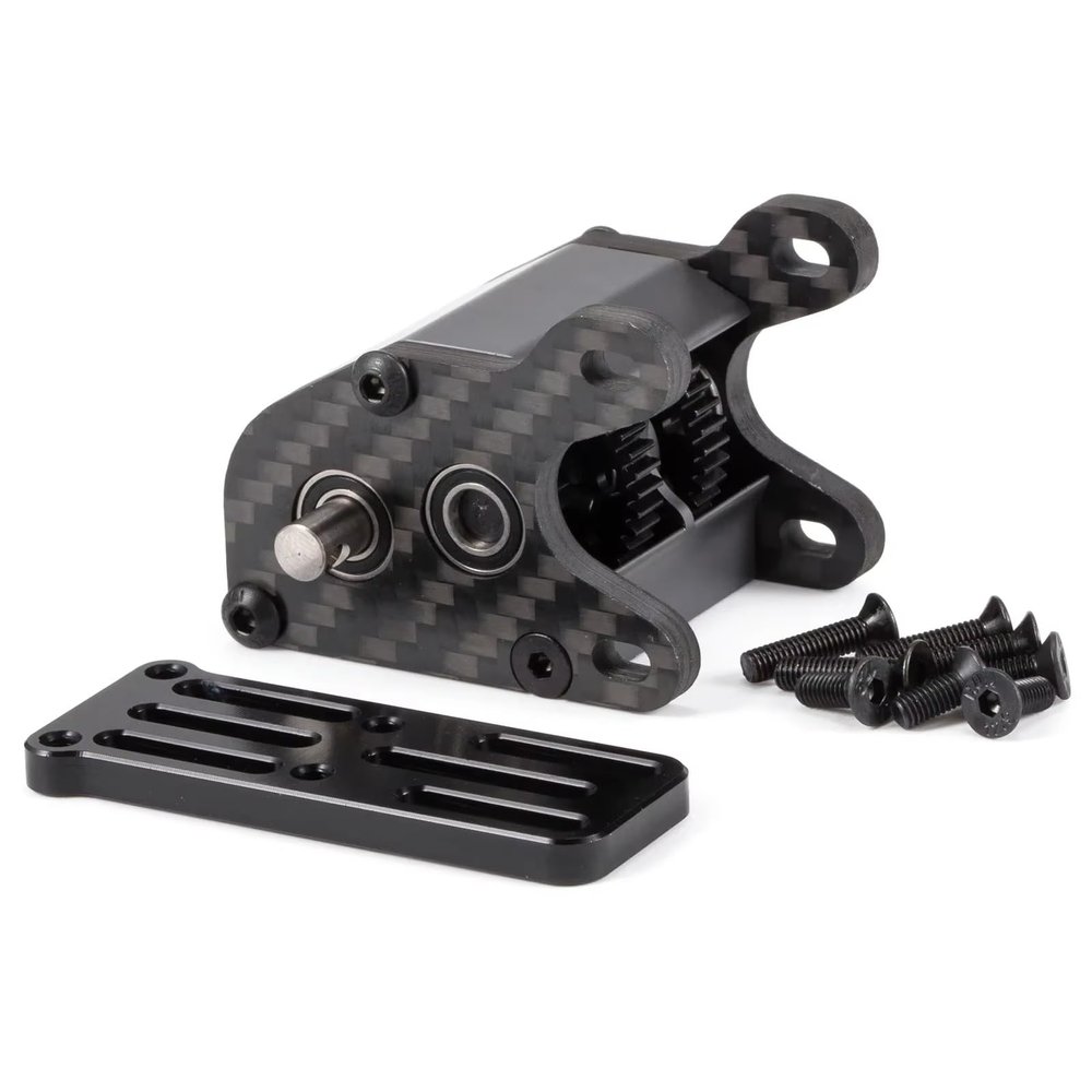 Rc Upgrade Spare For LCG Rig 1/10 Ultralight Dual Motor Transmission 48P Overdrive Dig Tiny Gearbox RC Crawler(Black)