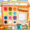 102Pcs Wooden Train Set for Toddlers & 116 PCS Magnetic Blocks Set (Bright Color) view 3