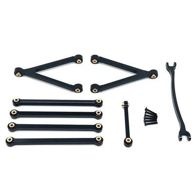 Compatible with FMS FCX24M RC Car Models Camel Cup Metal Chassis Links Pull Rods and Steering Rods Set 1 24 Scale Aftermarket(Black)