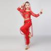 5 PCS Girls Sequin Bodysuit Sets Cute Sparkle Glitter Tops Perform Dance Costumes School Birthday Festival Party Long Sleeve Tops Waist Chain Headdress Bracelet Sets view 4