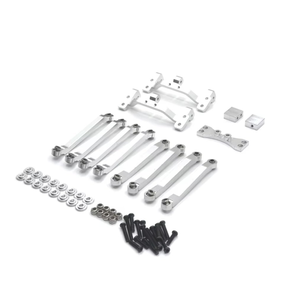 RC Models Parts For MN For MN98 D90 D91 D96 99S 1/12 RC Car Parts Metal Upgrade Fixed Tie Rod Rear Axle Servo Mount(Silver)