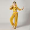 5 PCS Girls Sequin Bodysuit Sets Cute Sparkle Glitter Tops Perform Dance Costumes School Birthday Festival Party Long Sleeve Tops Waist Chain Headdress Bracelet Sets view 4
