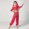 5 PCS Girls Sequin Bodysuit Sets Cute Sparkle Glitter Tops Perform Dance Costumes School Birthday Festival Party Long Sleeve Tops Waist Chain Headdress Bracelet Sets view 2