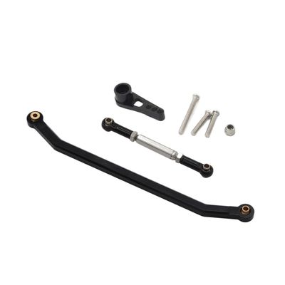 Compatible with MN128 MN86 MN86S MN86K MN86KS MN G500 1/12 RC Crawler Car Metal Steering Link Rod Pull Rod and Servo Arm Universal Fit Upgrade Parts Aftermarket Replacement(Black)