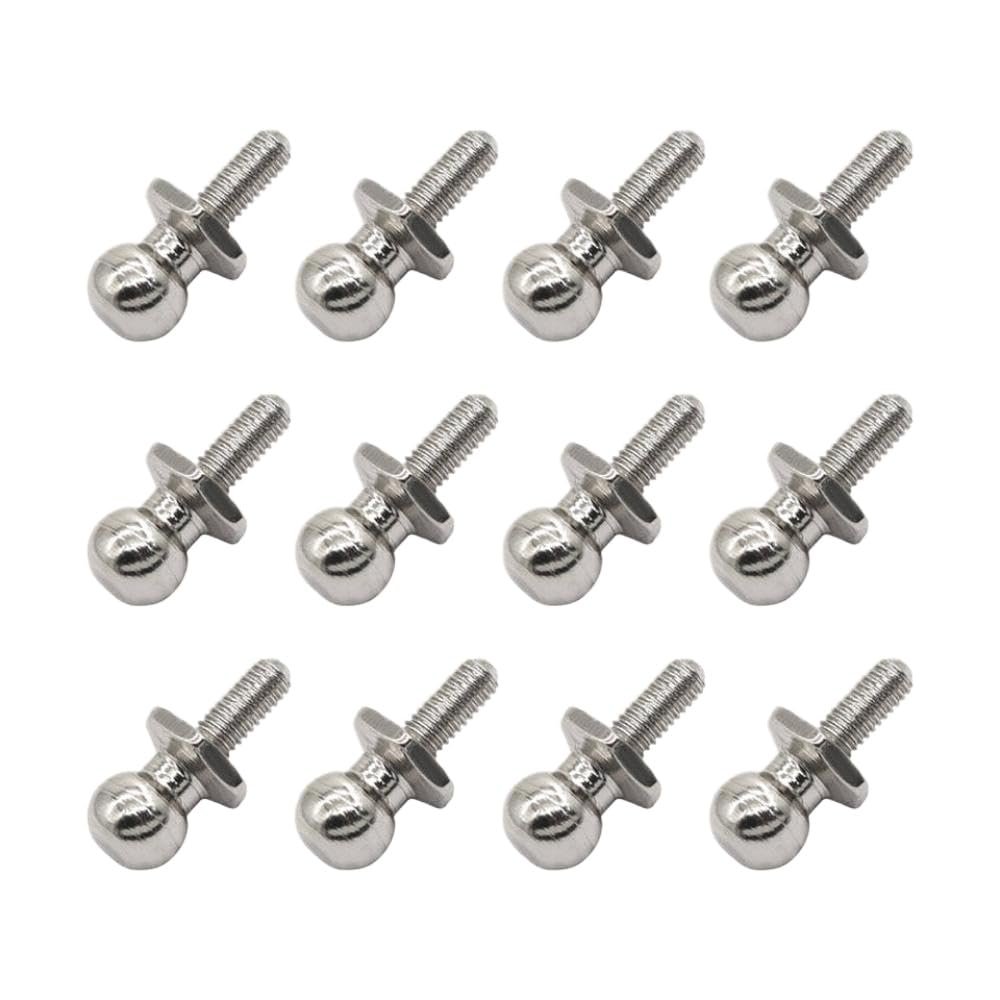 12PCS 1/10 RC Car Ball Head Screw 02038 M3 Ball Head Screws Compatible with 94188 94123 94166 94107 1/10 RC Car Spare Parts Universal Fit Aftermarket Replacement