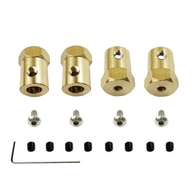 4pcs Brass Adapter 5mm to 12mm Wheel Hub Hex Adapter Compatible with Printer Supplies for Part Number D12 C14 C24 B14 B24 B16 B36 MN MN99S