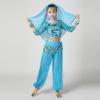 5 PCS Girls Sequin Bodysuit Sets Cute Sparkle Glitter Tops Perform Dance Costumes School Birthday Festival Party Long Sleeve Tops Waist Chain Headdress Bracelet Sets view 2