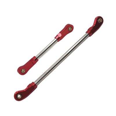 Suitable for WLtoys 104006 104010 104020 104026 RC Car Metal Parts, Steering Rod and Servo Rod of the Front Axle confident(Red)