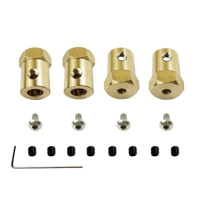 4PCS 5mm to 12mm Brass Hub Hex Adapter Compatible with C14 C24 C34 C44 B14 B24 B16 B36 D12 MN D91 1996 1999s RC Car Universal Fit Upgrade Accessories
