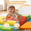 8-Piece Climb and Crawl Foam Play Set, Soft Play Foam Blocks to Climbing, Crawling, Sliding, Indoor Playground Activity Play Structure for Kids Baby Toddler (Red+Orange+Green) view 2