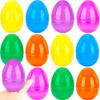 Haconba 12 Pack 4 Inch Fillable Easter Eggs Colorful Large Plastic Easter Eggs for Easter Basket Fillers Egg Hunt Party Supplies, 6 Colors view 1