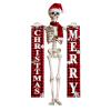 12ft Skeleton Costume Accessories Includes Santa Hat &Scarf,Banners,Funny Giant Skeleton Costume Garden Decor (A) view 1