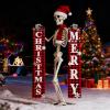 12ft Skeleton Costume Accessories Includes Santa Hat &Scarf,Banners,Funny Giant Skeleton Costume Garden Decor (A) view 4