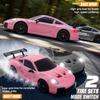 Aka Supaku RC Drift Car, 1:24 4WD Remote Control Cars Vehicle with LED Light,2.4GHz 20KM/H High Speed RC Cars with Two Batteries & Drifting Tires Racing Sport Toy for Adults Boys Girls Kids Pink view 2