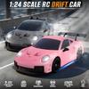 Aka Supaku RC Drift Car, 1:24 4WD Remote Control Cars Vehicle with LED Light,2.4GHz 20KM/H High Speed RC Cars with Two Batteries & Drifting Tires Racing Sport Toy for Adults Boys Girls Kids Pink view 4