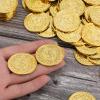 100 Pcs Plastic Gold Coins, 1.37 Inch Fake Coins Pirate Coin Tokens, Pirate Party Decorations Teacher Classroom Reward Adventure Theme Party Supplies view 3