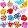 (24 Packs Love )Heart Fidget Bubble Bulk Mini Pop Keychain,For Kids Gifts Valentine's Day gifts Party Favors Holiday Supplies Classroom Student prizes view 1
