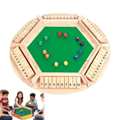 Aytdhfrn Shut The Box Game, Shut The Box-Wooden Dice Board Game, Funny Family Games, Colorful 6 Sided Wooden Board Math Number Games for 2-4 Players & Kids Adults (C)