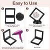 60 Pcs 3D Floating Display Case, Plastic Coin Holder with Stand for Challenge Coins, Medallions, Jewelry, Rocks and Specimens, 2.76x2.76x0.79 Inch Protective Frame, Black view 3