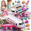Airplane Toy with Princess Cars and Play Mat,Plane with Lights and Sounds for 2 3 4 5 6 7 Year Old Toddler Girls,Birthday Gift Idea for Kids view 1