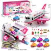 Airplane Toy with Princess Cars and Play Mat,Plane with Lights and Sounds for 2 3 4 5 6 7 Year Old Toddler Girls,Birthday Gift Idea for Kids view 2