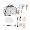 Menolana Wooden Makeup Kit Pretend Wood Beauty Salon Toy with Cosmetic Bag Learning Toy Birthday Gifts Play House Beauty Game Children view 1