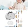 Menolana Wooden Makeup Kit Pretend Wood Beauty Salon Toy with Cosmetic Bag Learning Toy Birthday Gifts Play House Beauty Game Children view 2