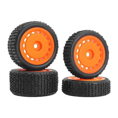 4X Wheel Rims Hub Replace Parts Lightweight Assembly Spare Parts Upgrade Part 7mm Hex for 244016 Micro B 1/24 RC Car Vehicle, Orange