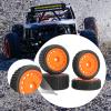4X Wheel Rims Hub Replace Parts Lightweight Assembly Spare Parts Upgrade Part 7mm Hex for 244016 Micro B 1/24 RC Car Vehicle, Orange view 2