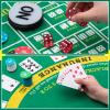 Lunmon Casino Night 4 in 1 Complete Game Set, 2 Double Sided Felts Layout Mat, 10" Roulette Wheel, 200 Chips, Rake, 19 mm Dice, On/Off Dealer Button, Win Marker for Blackjack Craps Texas Holdem Party view 4