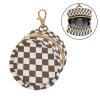 Checkered Plaid Coffee Pattern Pacifier Holder Case with Metal Clip Portable Pacifier Holder for Baby Boys Girls view 2