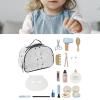 Luwecf Wooden Makeup Toy Set Play House Beauty Game for Little Girls Birthday Gifts Princess Dress up Pretend Play Makeup Set Kids view 2