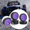 4X Wheel Rims Hub Replace Parts Lightweight Assembly Spare Parts Upgrade Part 7mm Hex for 244016 Micro B 1/24 RC Car Vehicle, Purple view 2