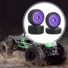 4X Wheel Rims Hub Replace Parts Lightweight Assembly Spare Parts Upgrade Part 7mm Hex for 244016 Micro B 1/24 RC Car Vehicle, Purple view 3