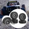 4X Wheel Rims Hub Replace Parts Lightweight Assembly Spare Parts Upgrade Part 7mm Hex for 244016 Micro B 1/24 RC Car Vehicle, Black view 2