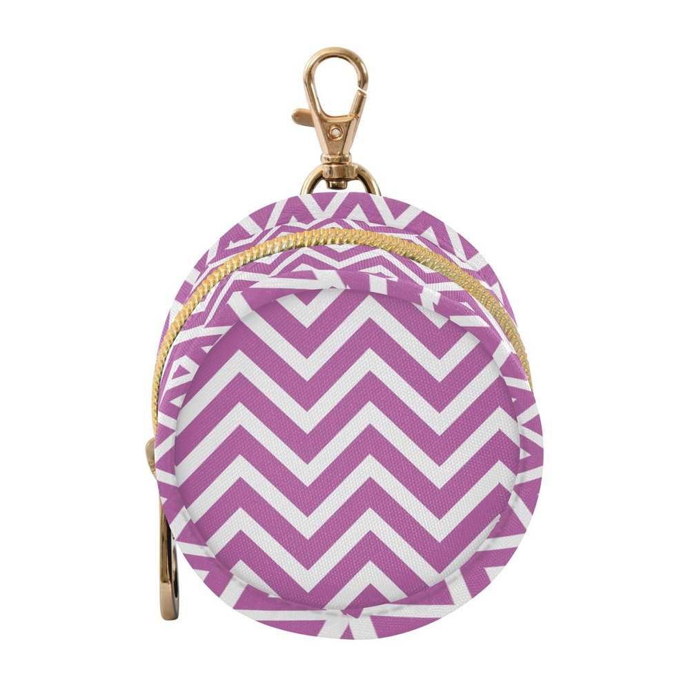 Stripe Zigzag Rose Red Pattern Pacifier Holder Case with Metal Clip Portable Paci Case for Baby