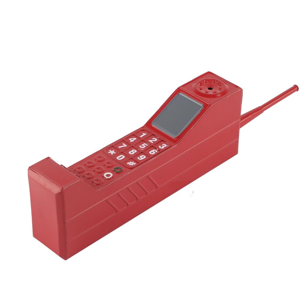 Brrnoo Fake Phone Handset, Retro 90s Mobile Phone Prop for 80s 90s Party Decor & Home Living Room Decor (Red)
