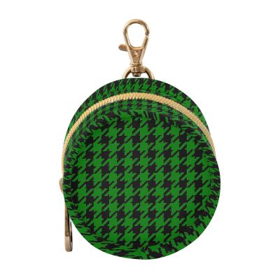Classic Houndstooth Bright Green Print Pacifier Holder Case with Metal Clip Portable Pacifiers Holder for Newborn Baby Boys
