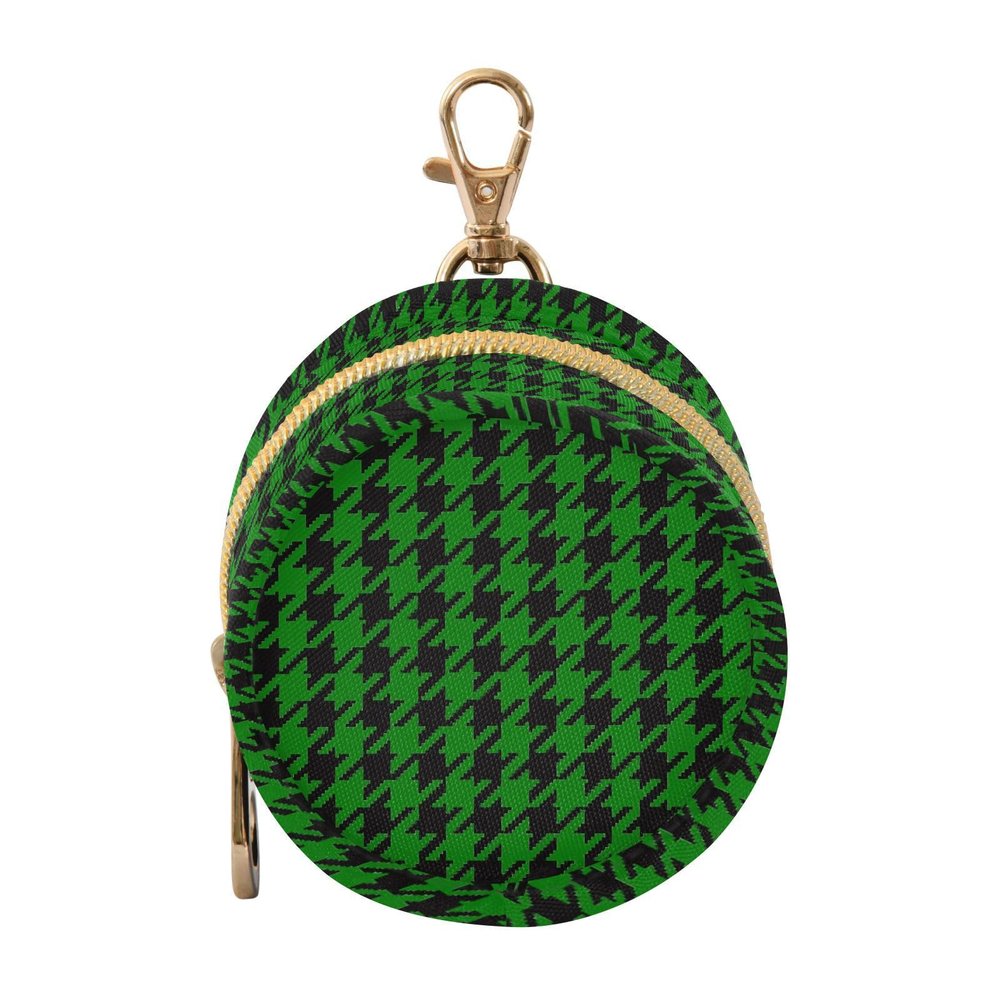 Classic Houndstooth Bright Green Print Pacifier Holder Case with Metal Clip Portable Pacifiers Holder for Newborn Baby Boys